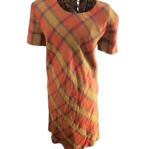 Plaid Orange and Yellow Dress